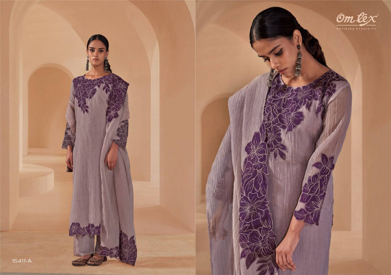 ZAHIRA By OMTEX 15411 A To 15411C Series Stylish Beautiful Colourful SCARLET CRUSH Dresses At Wholesale Price